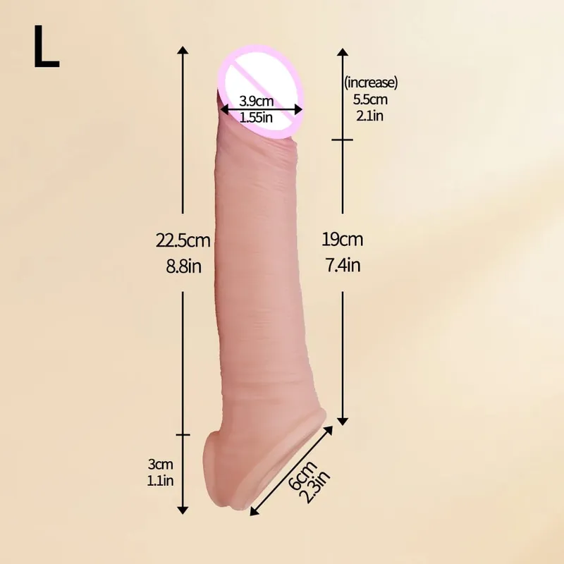 Realistické, opakovaně použitelné tenké silikonové pouzdro na penis s protiskluzovým kroužkem prodlužovač penisu pro muže pro oddálení ejakulace — image 8