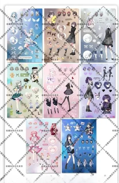Hatsune Miku -Project DIVA- Sticker Hatsune Miku Kagamine Rin/Len Anime Peripheral Journal Material Sticker 8 Sheets New Gifts — image 11