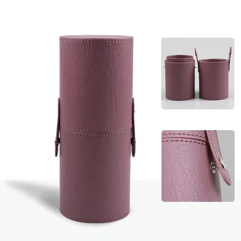 PU Leather Makeup Brush Bucket Portable Travel Cosmetic Bag Multi-Function Dust-Proof Waterproof Makeup Brush Cylinder — image 11