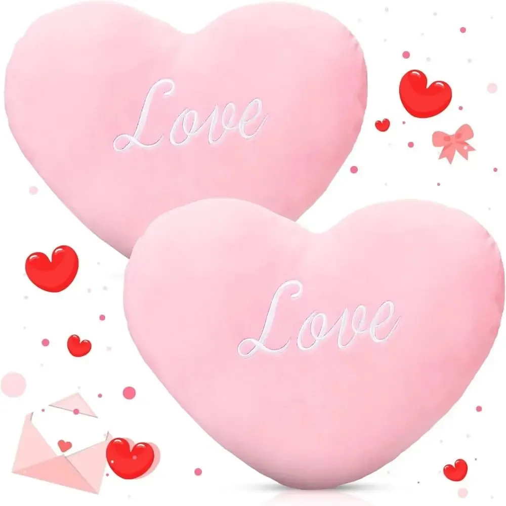 New Heart Shape Heart Pillow Red Color Pink Color Soft Pillow Valentines gift Pillow Home Decorative — image 6
