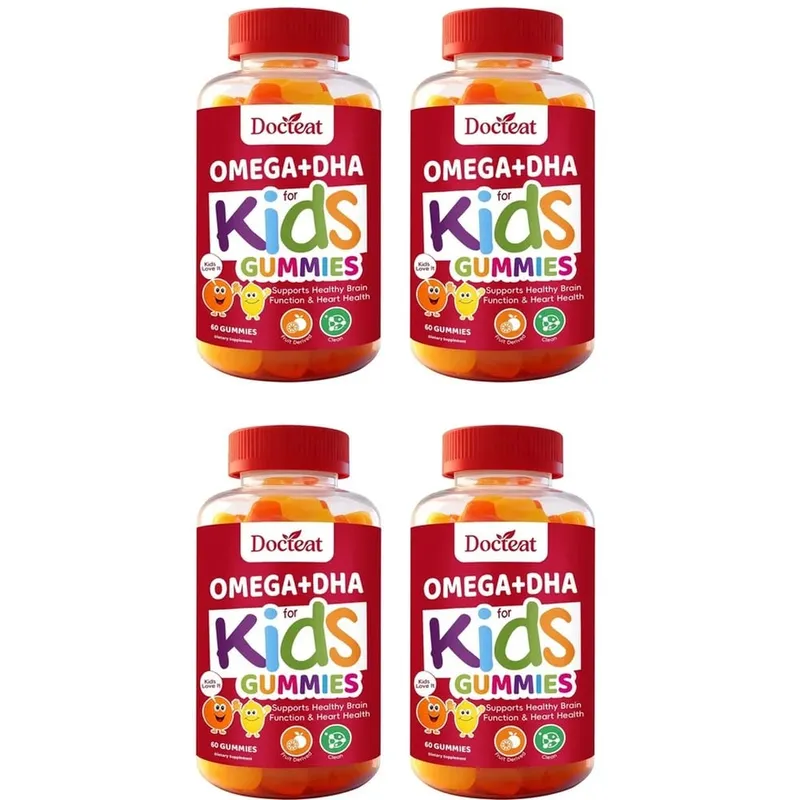 Docteat Omega+DHA Kids Gummies with DHA From Algae Vitamin C and Chia Oil Omega-3 6 9 for Brain & Vision Support 60 Gummies — image 10
