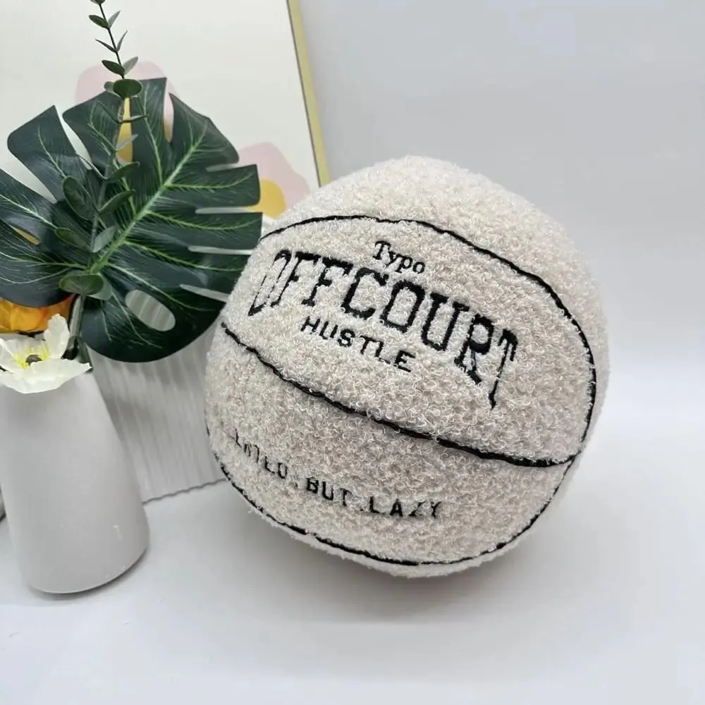 New Soft Offcourt Basketball Pillow Pillow Cushions Fuzzy Basketball Shaped Pillow Pillow Bedroom — image 5