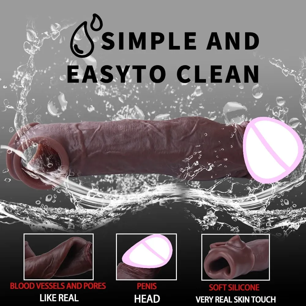 Sleeve for Erection Penis Training Sexy Adult Man Silicone Penis Sleeve Cock Ring Extender Male Sex Toy Dildo Cock — image 4
