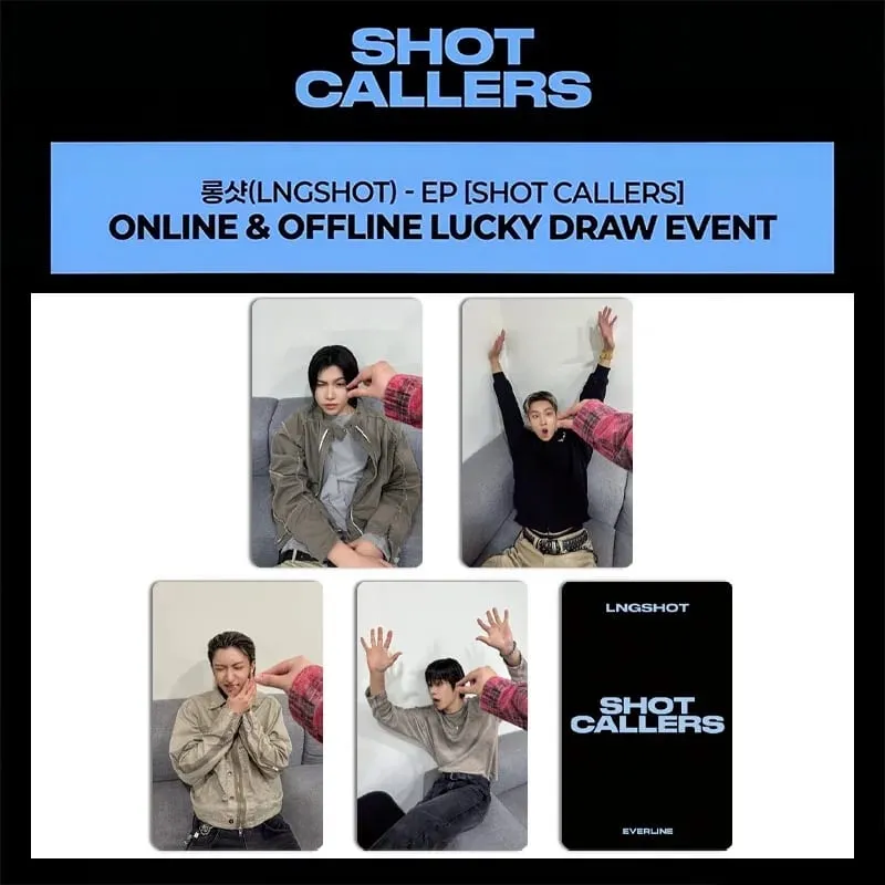 4PCS Kpop Hot Boy Group LNGSHOT Album "SHOT CALLERS" EVERLINE HD Discount Card OHYUL LOUIS RYUL WOOJIN Small Cards Photocards — image 3