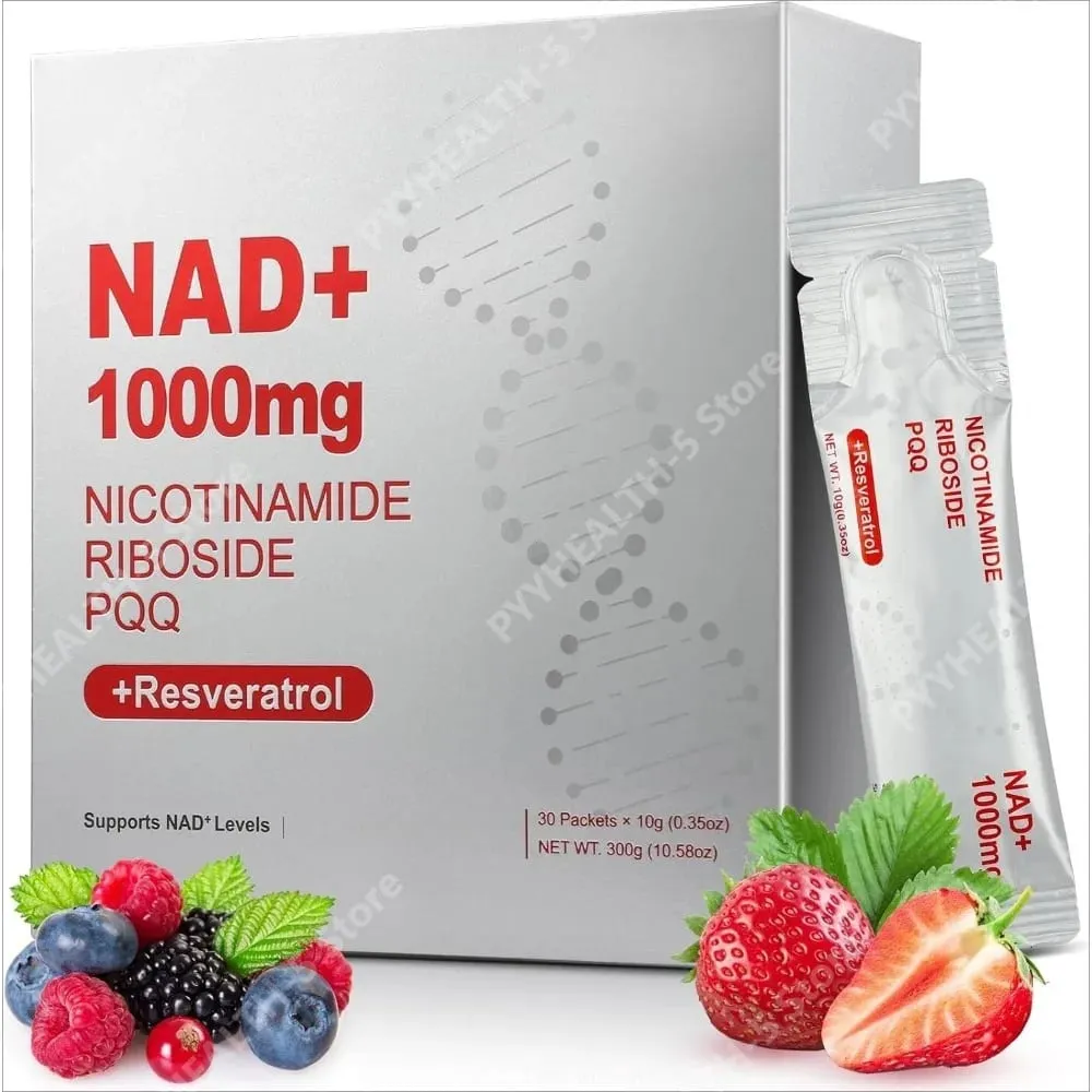 NAD+ Liquid Supplement 1000mg High-Potency with Resveratrol PQQ Support Cellular Energy Focus 30 PCS — image 1