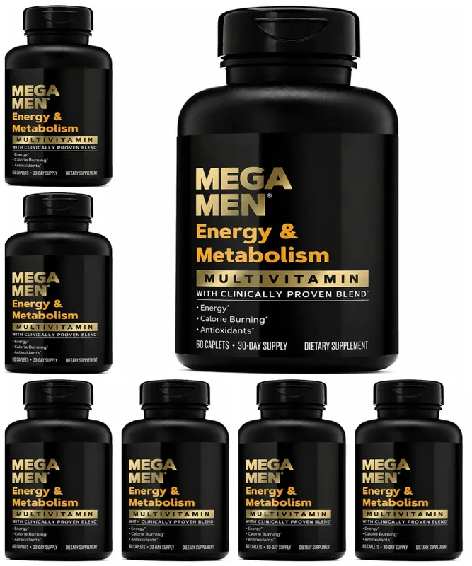 Mega Men Energy & Metabolism Multivitamin Caplets with Lutein Lycopene Zeaxanthin Antioxidants Vitamins Minerals 60 Caplets — image 13