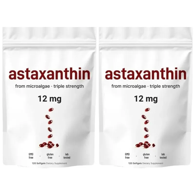Astaxanthin 12mg Softgels with Oil From Plant-Based Microalgae with Oil Dietary Supplement 120 Pieces — image 8