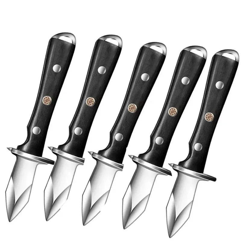 Black Color Wood Stainless Steel Oyster Knife Kitchen Tools Accessories Light Luxury Thickened Shell Opener Gadgets — image 11