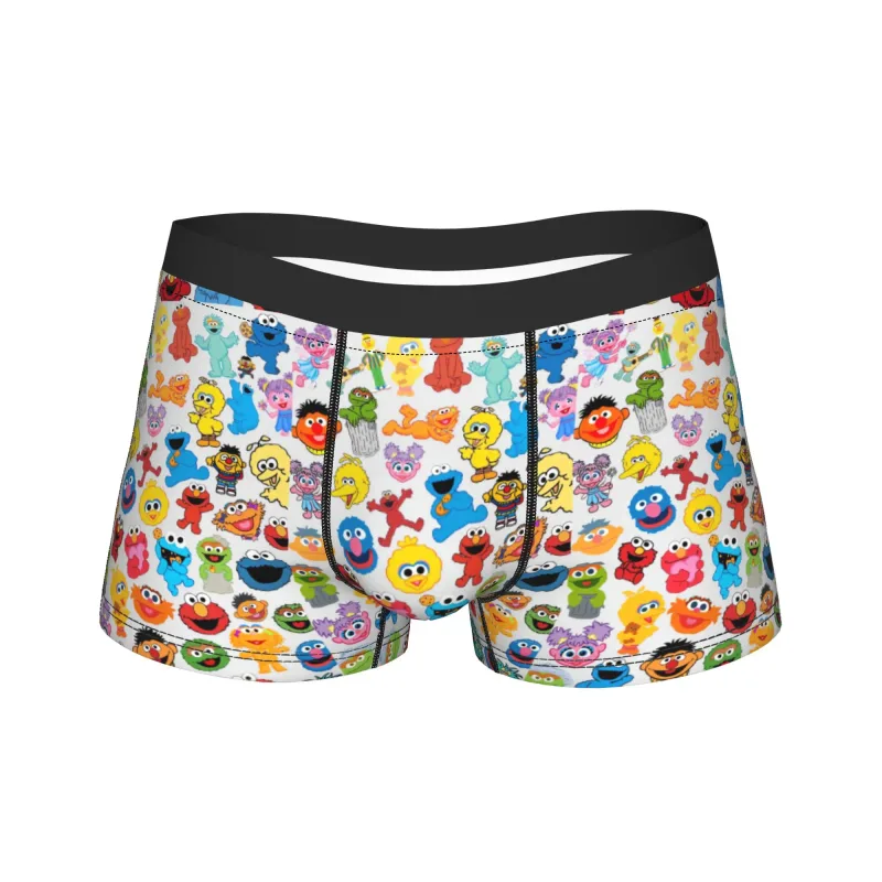 S-Sesames Streets Tango Elmo & Grover Pakaian Dalam Lelaki Seluar Pendek Seluar Dalam Lucu Boxershorts Kualiti Customs Seluar Dalam Besar