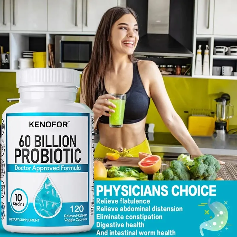 60 Billion Probiotic Supplement - 10 Unique Strains + Organic Prebiotics - Immune System Boosting Support Gut & Digestive Health — image 6