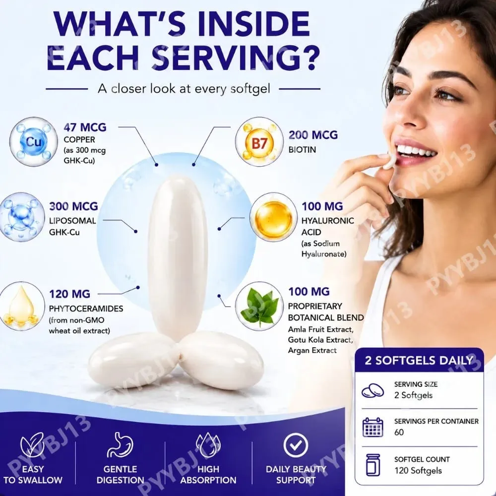 ArtoaLabs GHK-Cu Copper Peptide 300mcg Supplement Advanced Skin Hair Complex with Hyaluronic Acid Biotin Daily Wellness Adluts — image 6