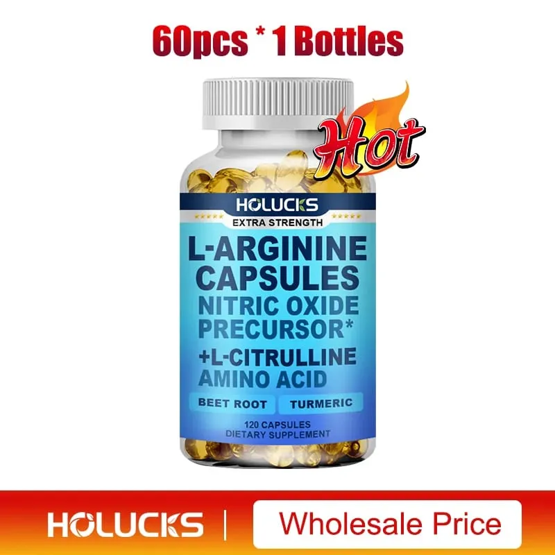 L Arginine Capsules with L-Citrulline Nitric Oxide Booster for Stamina Muscle Energy & Vascularity for Men's Extra Strength