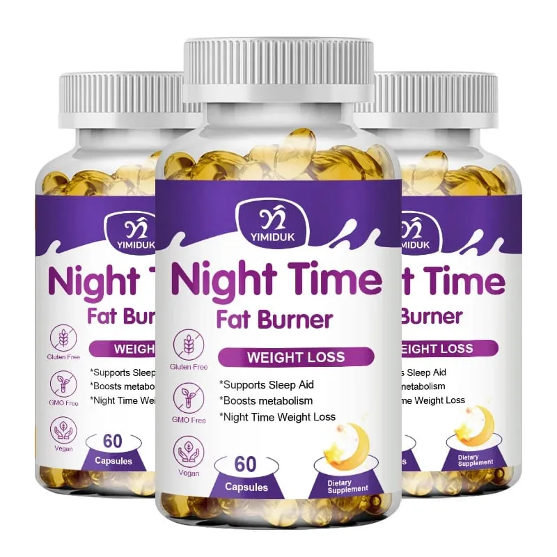 Night Time Slimming Fat Burning Capsules Support Weight Loss Appetite Suppression Metabolism Detoxification for Lean Physique — image 6