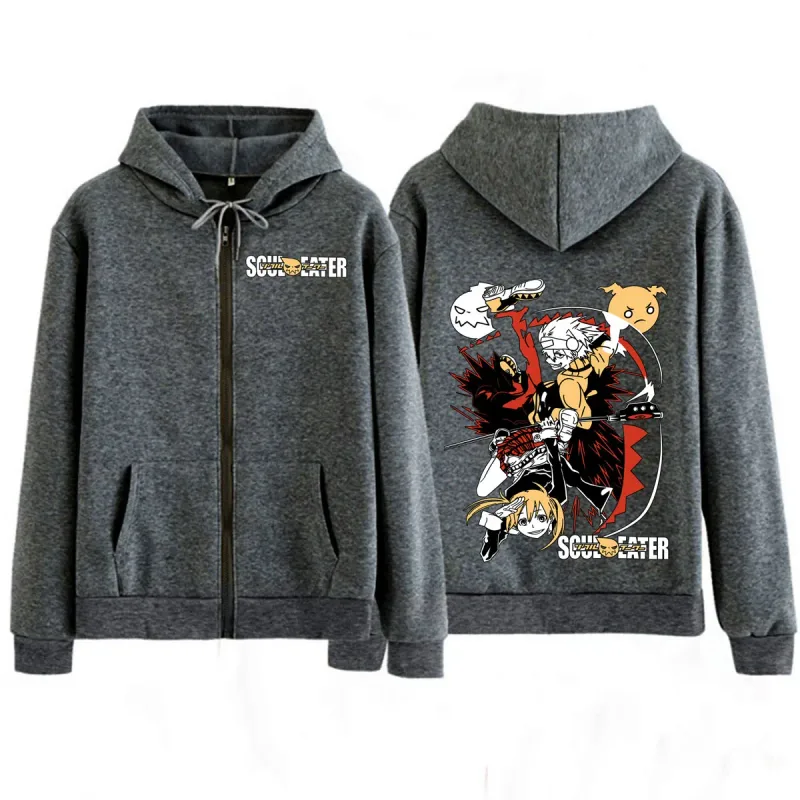 Anime Soul Eater MAKA ALBARN Zipper Hoodies Funny Men's Women Clothing Fashion Oversized Clothes Casual Long Sleeve Streetwears — image 7