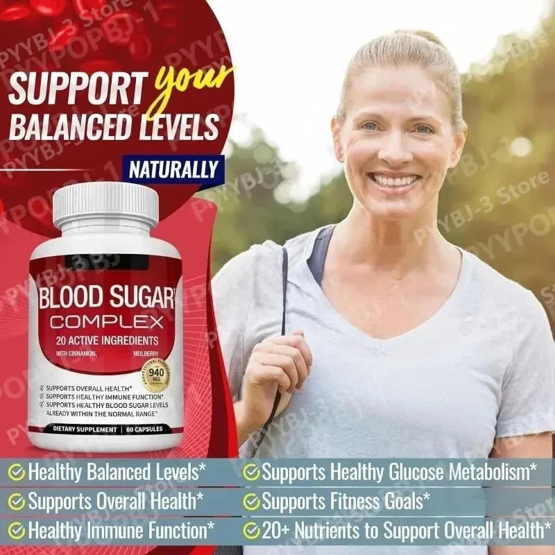 Blood Sugar Capsules Daily Wellness Supplements with Cinnamon & Alpha Lipoic Acid Ingredient Metabolic Balance Support 60 Count — image 4