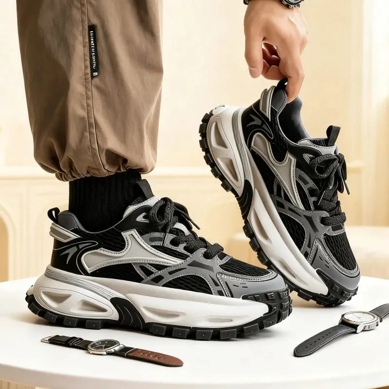 Chunky Sneakers Summer new heighten breathable lightweight casual Men's outdoor running shoes fashion student speed sports shoes — image 4