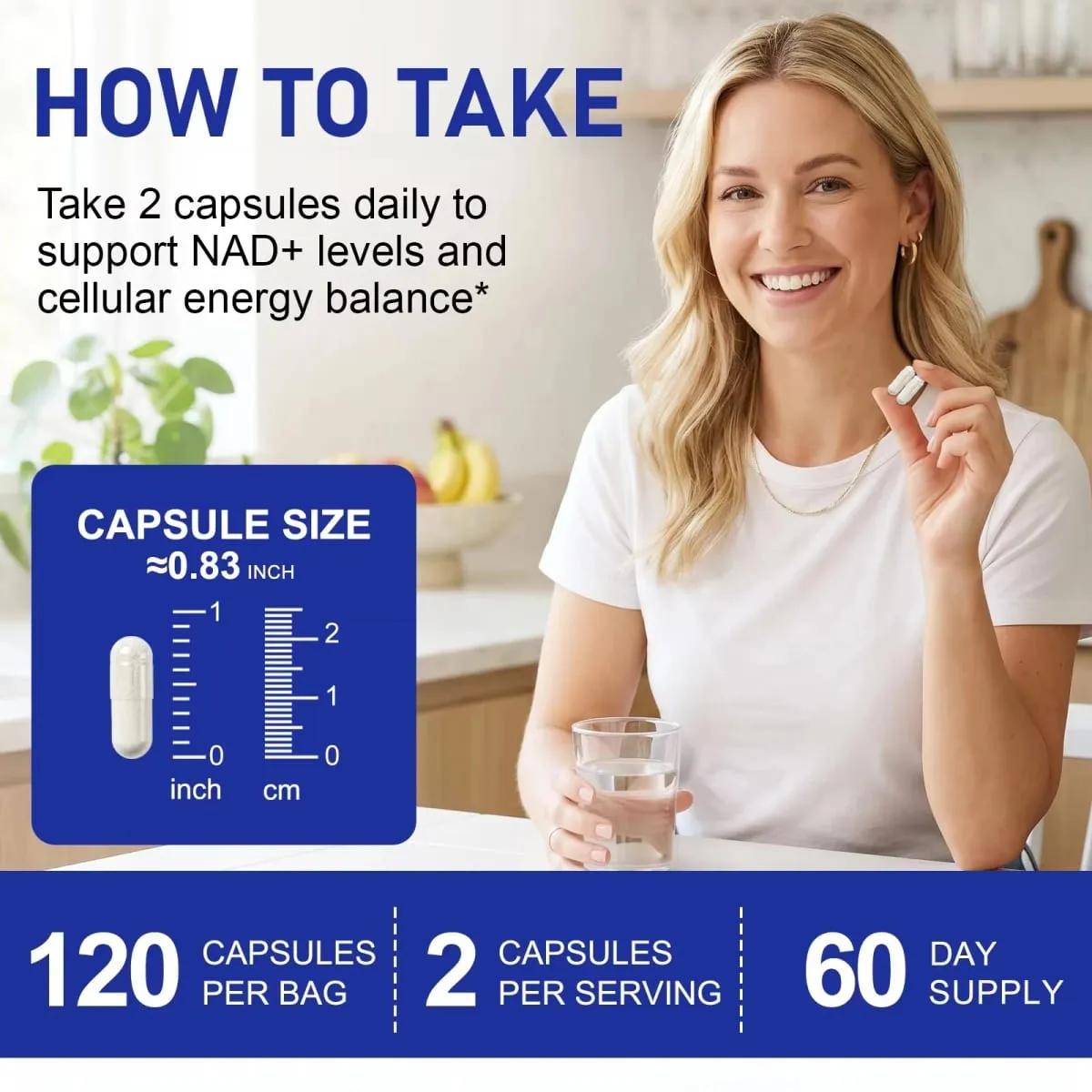 NMN Capsules NAD+ & Cellular Energy Support with TMG Quercetin Resveratrol Mitochondrial Function & Antioxidant Health 120 Count — image 7