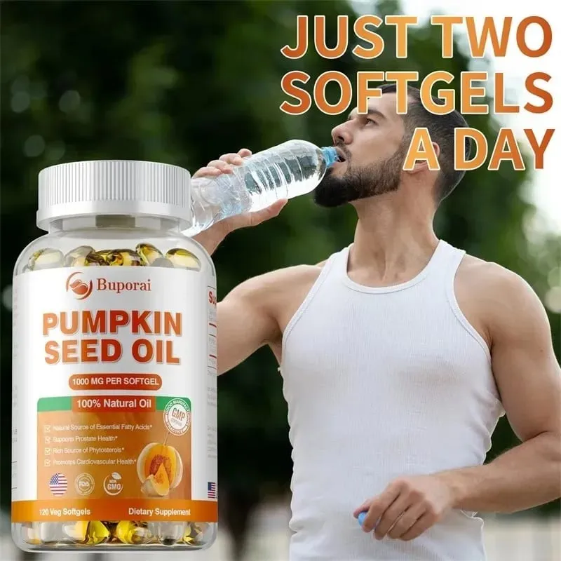 Pumpkin Seed Oil Capsule - Support Prostate and Urinary Tract Health Hair Growth & Skin Care Prevent Hair Loss — image 6