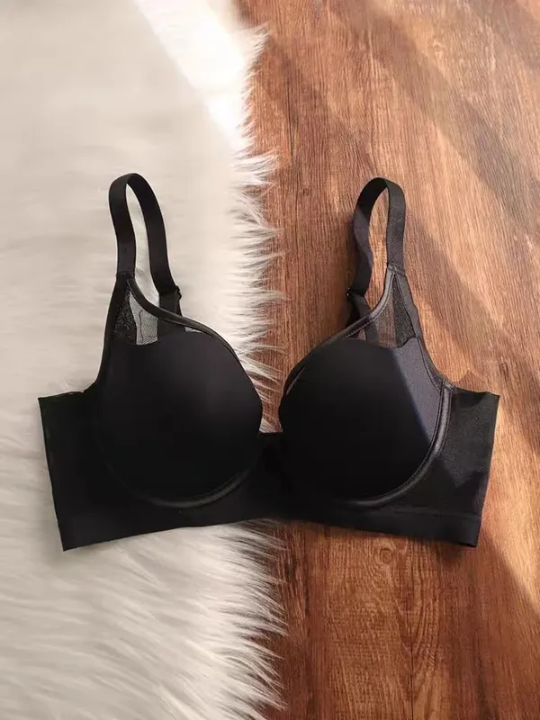 Nadměrná velikost bezešvé tenké spodní prádlo Push Up pro ženy Velká prsa vypadají menší Podprsenka s měkkými kosticemi proti povisnutí — image 8