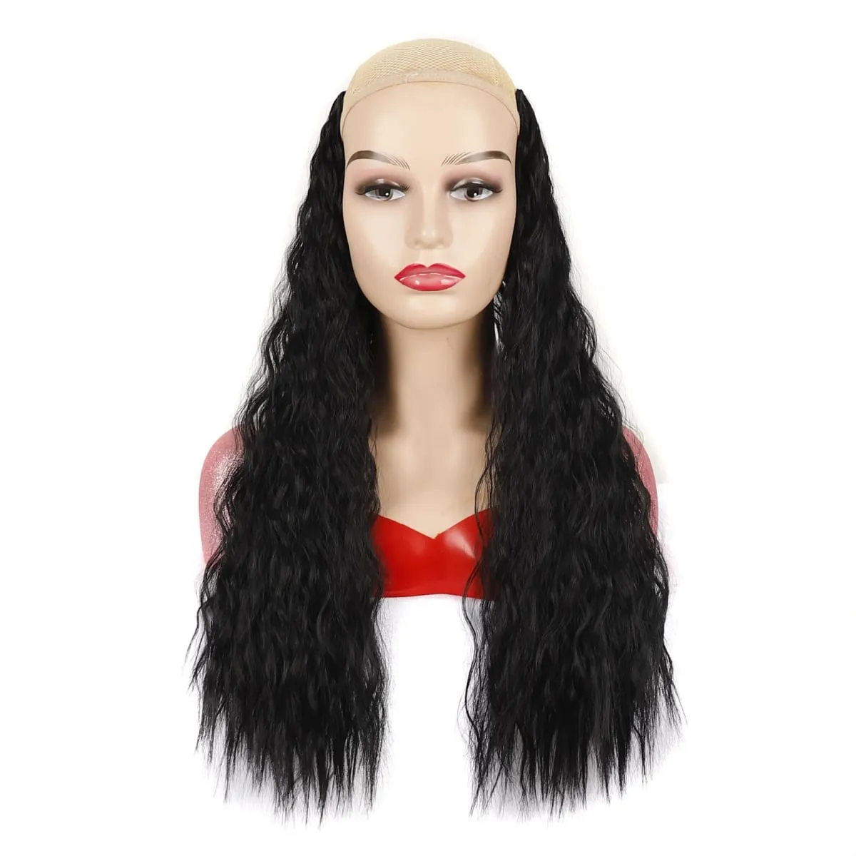 Synthetic Curly Hair Extensions Clip in One Piece 4Clips Deep Wave Long Hairpieces for Women Daily Use Party Hair Accessory — image 6
