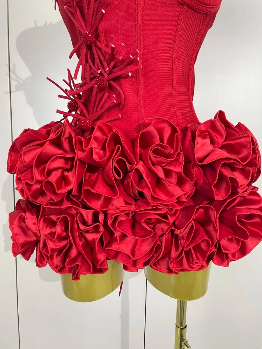 Sexy Halter Prom Gown Celebrity Club Tweedelige Set Cocktail Elegante Damesmode Luxe Verjaardagsfeestje Rood Zwart Bandage Outfit — image 6