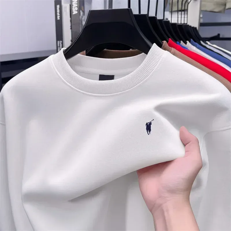 2026 Men's Crewneck Casual Long-sleeve Printed Leisure T-shirt Solid-color Multi-functional Leisure T-shirt — image 5