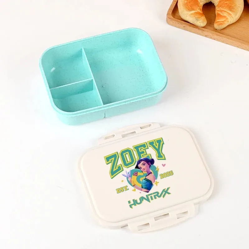Demon Hunters Lunch Box for Boy Girl Cute Mira Zoey Jinu Portable Plastic Bento Box with Dinnerware Food Fruit Container — image 14