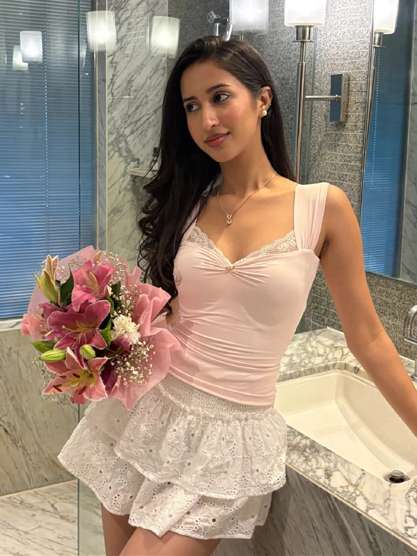 Dulzura Summer Latest Fashion Backless Lace Ruffles Patchwork Slim Fit Camisole Women'S Casual Versatile Street Style Outfit Y2K — image 5
