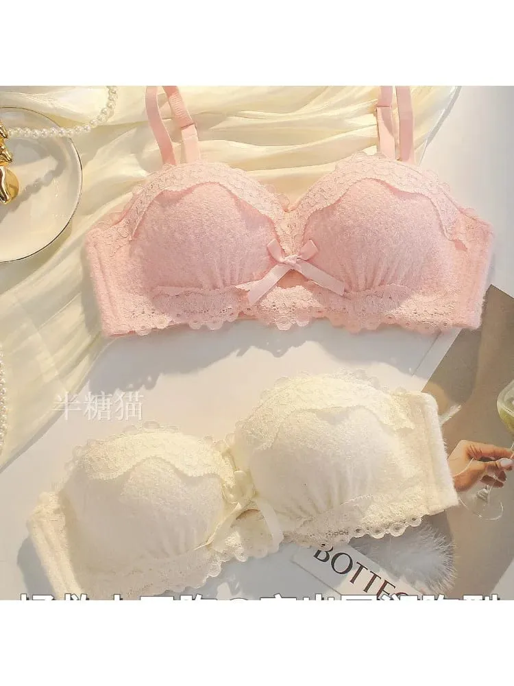 Women Strapless Wireless Bra Anti-Slip Half Cup Small Bust Compression Enhancer Anti-Sag Soft Sexy Lingerie Underwear Set — image 3