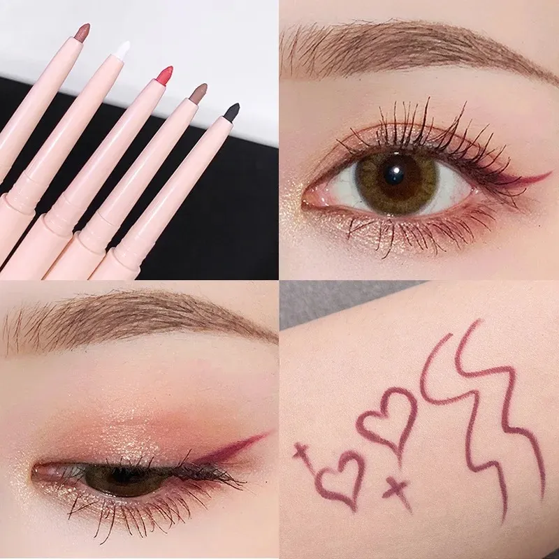 Matte Red Brown Eyeliner Gel Pen Ultra-thin Long Lasting Quick Dry Smooth Colorful Eye Shadow Lying Silkworm Pen Makeup Cosmetic — image 5