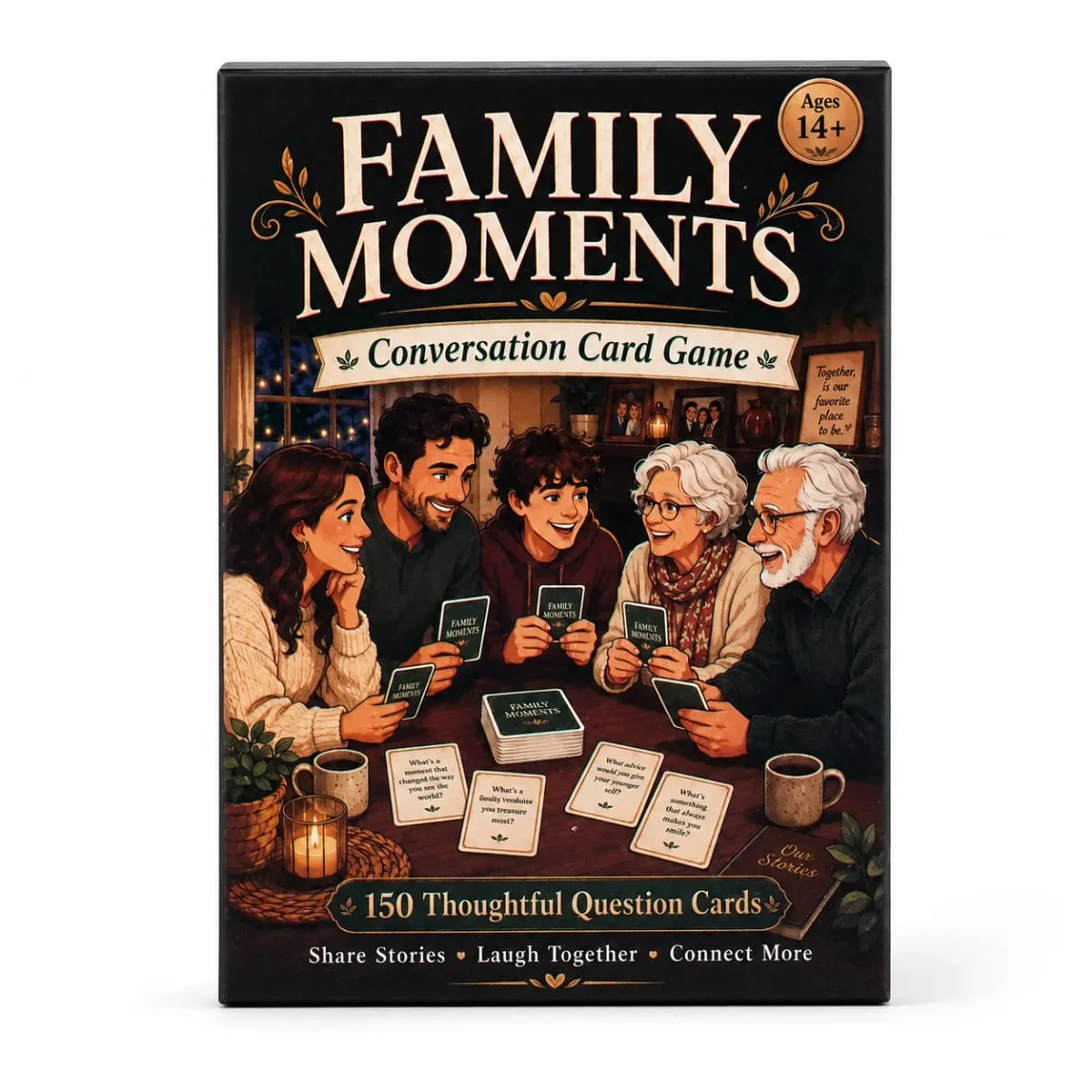 Family Moments Card Game Conversation Starter Cards with Thoughtful Questions for Family Dinners Gatherings Holidays Story Shari — image 4