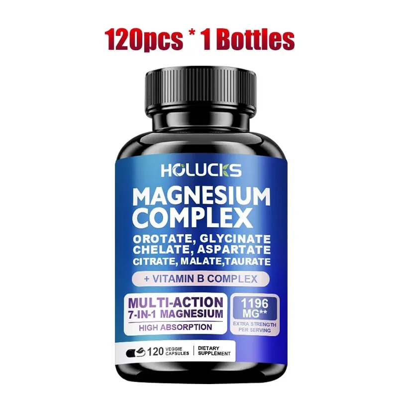 Buy 1 Get 1 Free! Magnesium Complex Supplement with Vitamin B6 & Vitamin C for Sleep Stress Relief & Muscle Strong Nerves