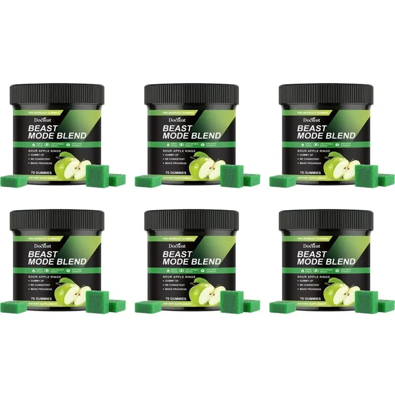 Pre Workout Energy Gummies with Caffeine Taurine Rhodiola Rosea CoQ10 & B Vitamins Supports Workout Focus Energy Strength 70 Ct — image 11