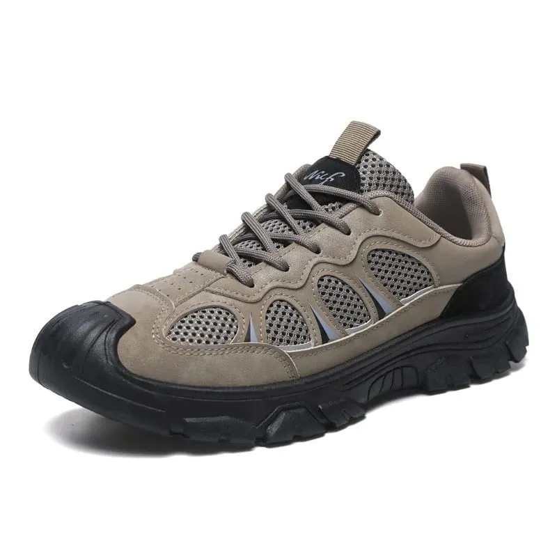 2026 men's casual sports shoes thick soled mesh breathable hiking shoes outdoor running shoes