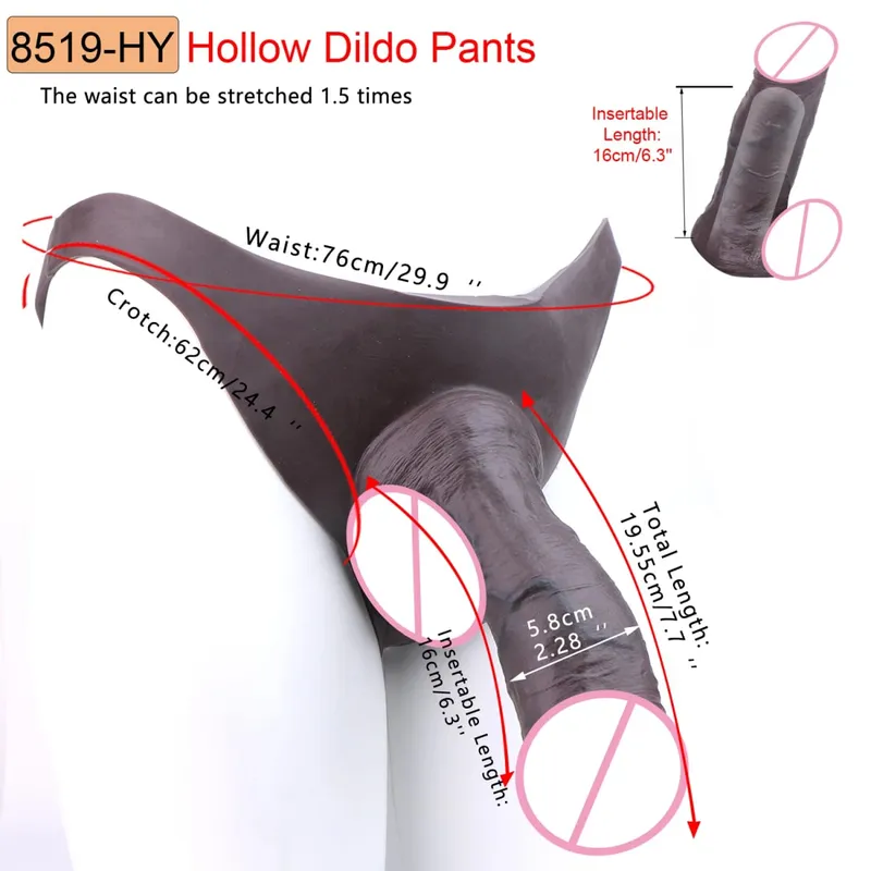 9.65‘’ Large Penis Sleeve насадка на член Pants 18+ Men Sex Toy Wearable Soft Realistic Hollow Dildo Panties Adult Supplies — image 29