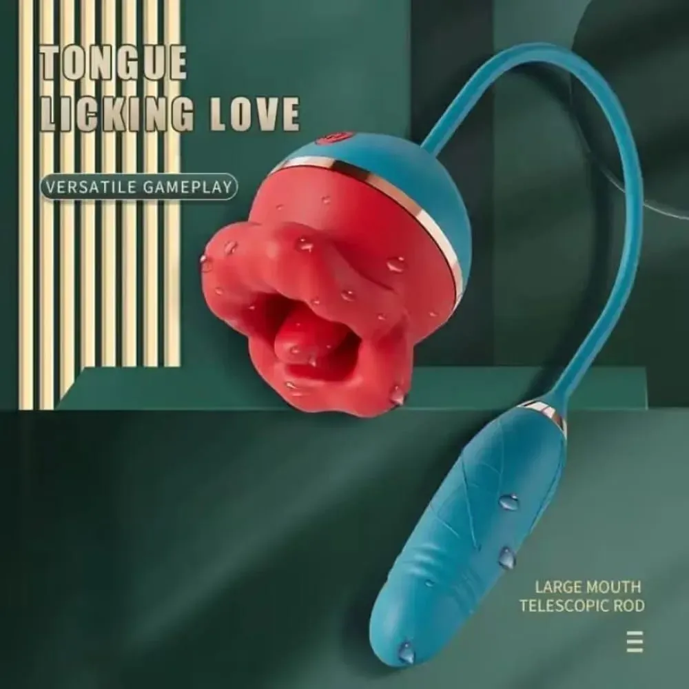2in1 Clitoral Licking Rotating G Spot Vibrator Clit Tongue Dildo Vaginal Vibrating Stimulator Adult Sex Toys for Women — image 3