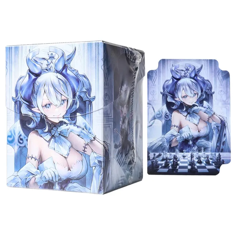 100+ BASIC LANDS Plastic Trading Card Box Holds Double-Sleeved Cards TCG/CCG Storage Card Deck Case for MTG/YGO With Two Divider — image 2