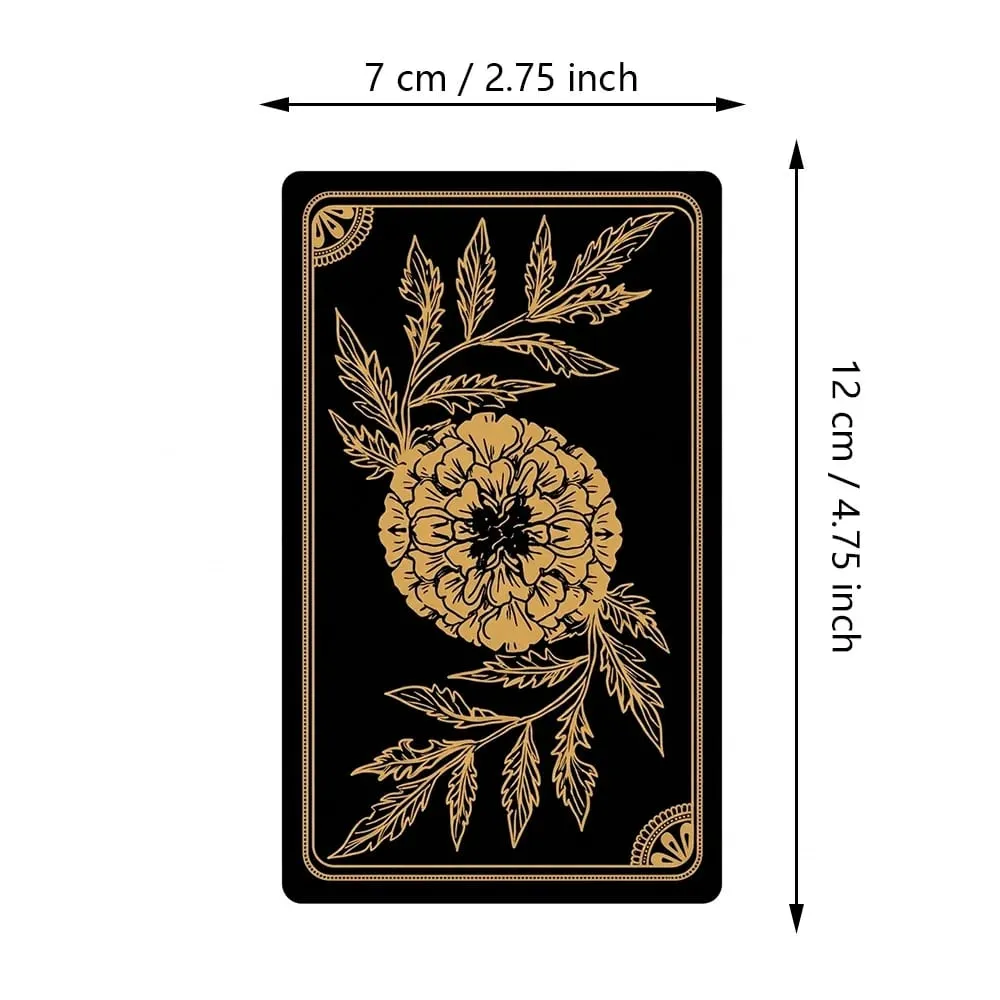 Tarotový balíček Marigold 78ks karet Black & Gold Umění lebky Tarotové karty Rider-Waite Inspirovaný balíček věštění English Ver. — image 2