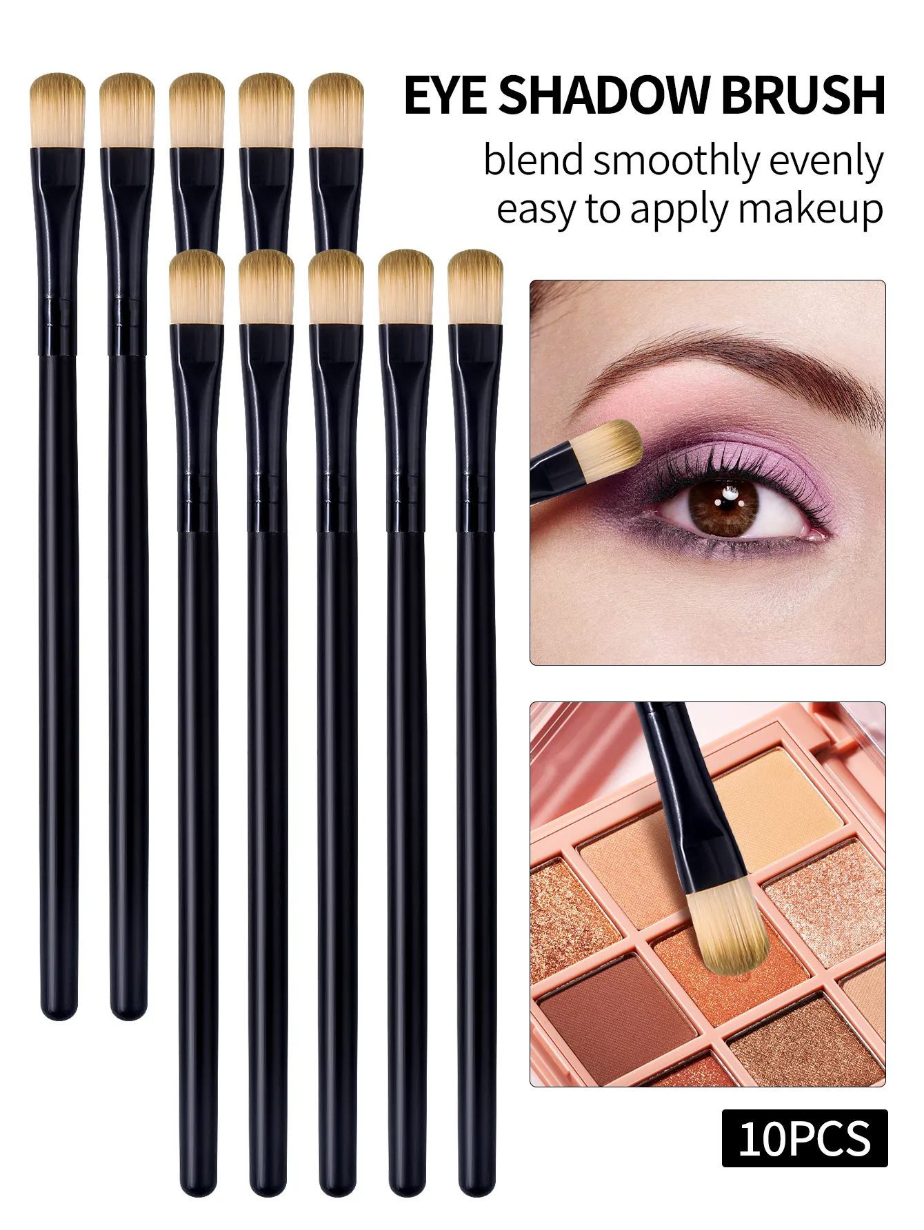 10PCS Eyes Makeup Brushes Set Professional Soft Contouring Eyeshadow Eyeliner Eyebrow Brush Women Facial Beauty Cosmetic Tool — image 2
