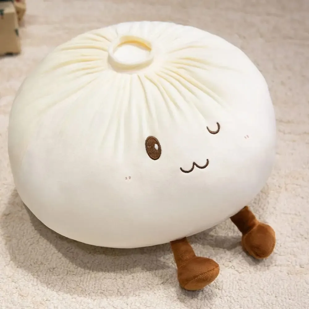 Super Soft Plush Material Steamed Bun Plush Pillow PP Cotton Filled Stress Relief Dumpling Plush Toy Fluffy Comfortable