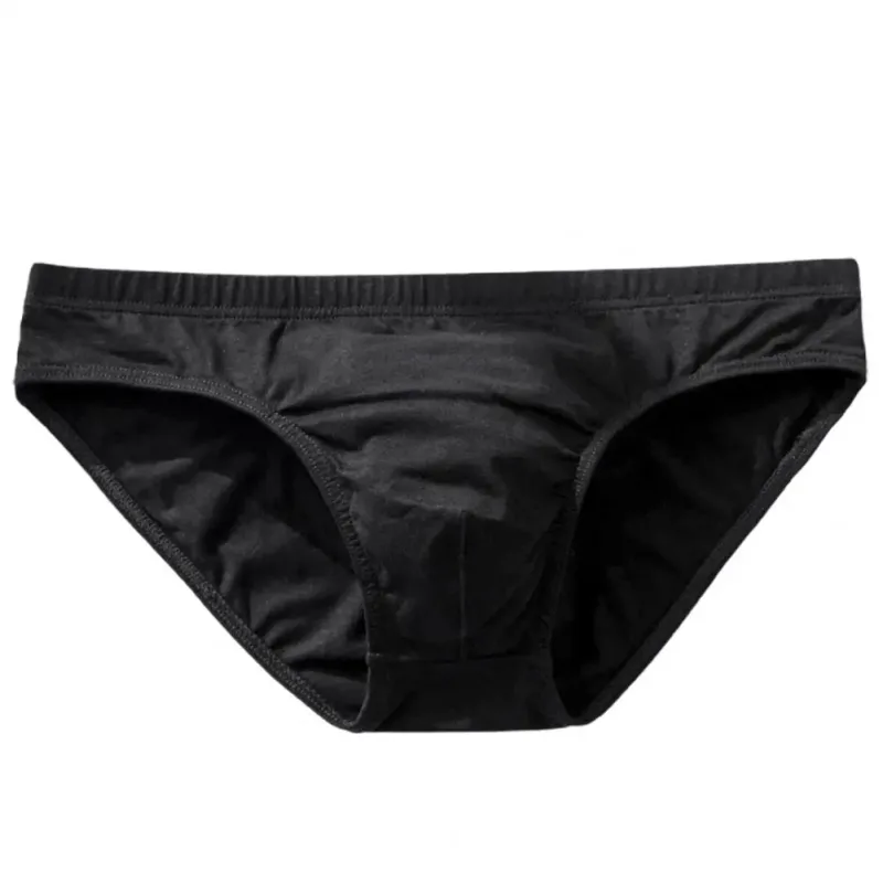 Cotton Briefs Adult Man Briefs Stretchy Breathable Solid Color Male Underwear Low Waist Cotton Underpants Plus Size Men Cotto