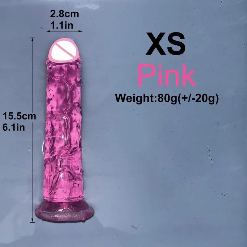廉價 5 色小型透明假陽具吸盤果凍迪克女式色情肛交玩具柔軟陰蒂陰道自慰器陰莖 — image 17