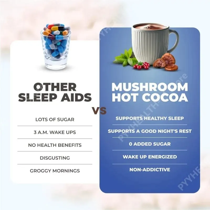 Mushroom Cocoa Powder Sleep Supplement with 6 Adaptogenic Mushroom Blend Reishi L-Theanine and Glycine To Help Fall Asleep — image 5