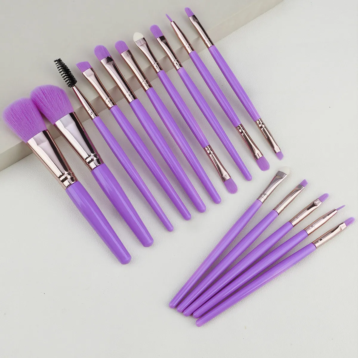 15pc Makeup Brushes Set Face Eyes Make Up Brush Eyelash Eyeshadow Eyebrow Eyeliner Foundation Powder Blush Highlight Lips Brush — image 5