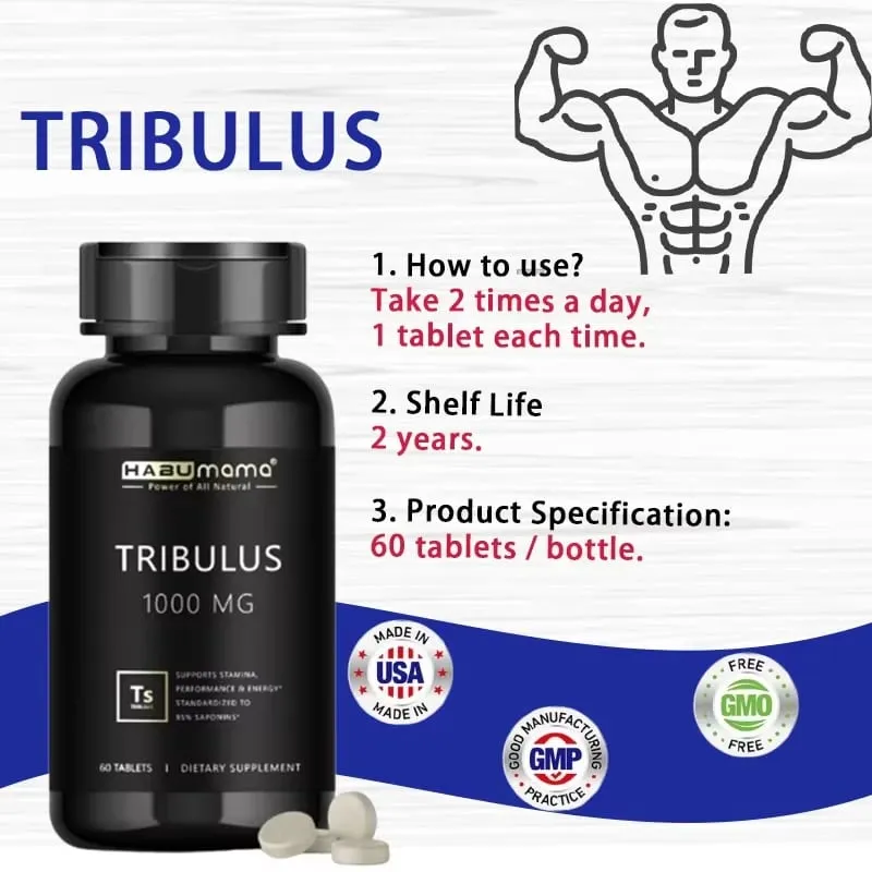 Vysoce čisté pilulky Tribulus Terrestris pro muže Doplněk pro zlepšení energie zvyšuje energetickou výdrž a rychle působící 60 tablet — image 5