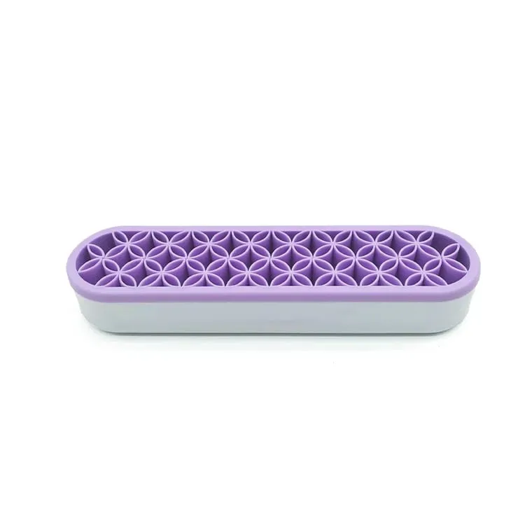 Silicone Makeup Brush Holder Stand Organizer Multifunctional Desktop Storage Rack Hole Design for Brushes Pens Pencils — image 8