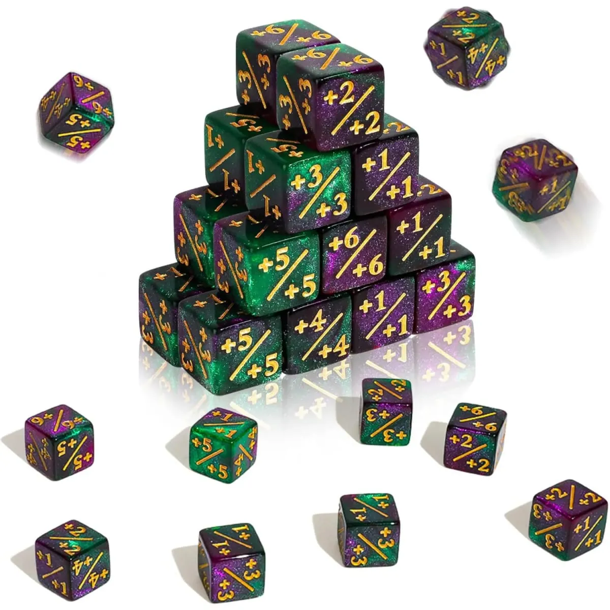 10Pcs 16mm 6 Side Dice Counters +1/-1 Dice Kids Toy Counting Dices For Magic The Gathering Token Loyalty Card Game Accessories — image 1