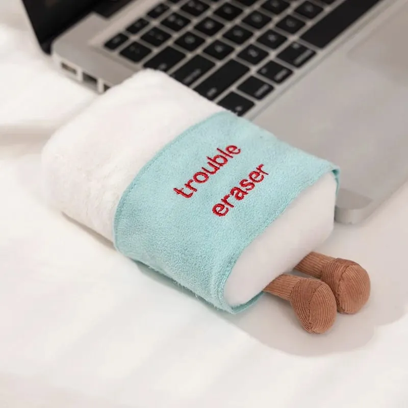 Kawaii Stationery Commodity Plush Toy Stuffed Humanoid Ruler Book Pencil Sharpener Eraser Pillow Decoration Gift — image 6