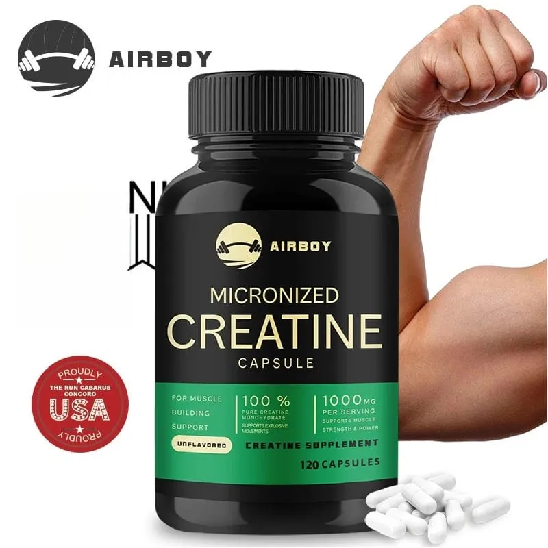 Creatine Monohydrate Capsules - Strength Muscle Performance Supplement for Men and Women Non-GMO and Gluten-Free — image 2