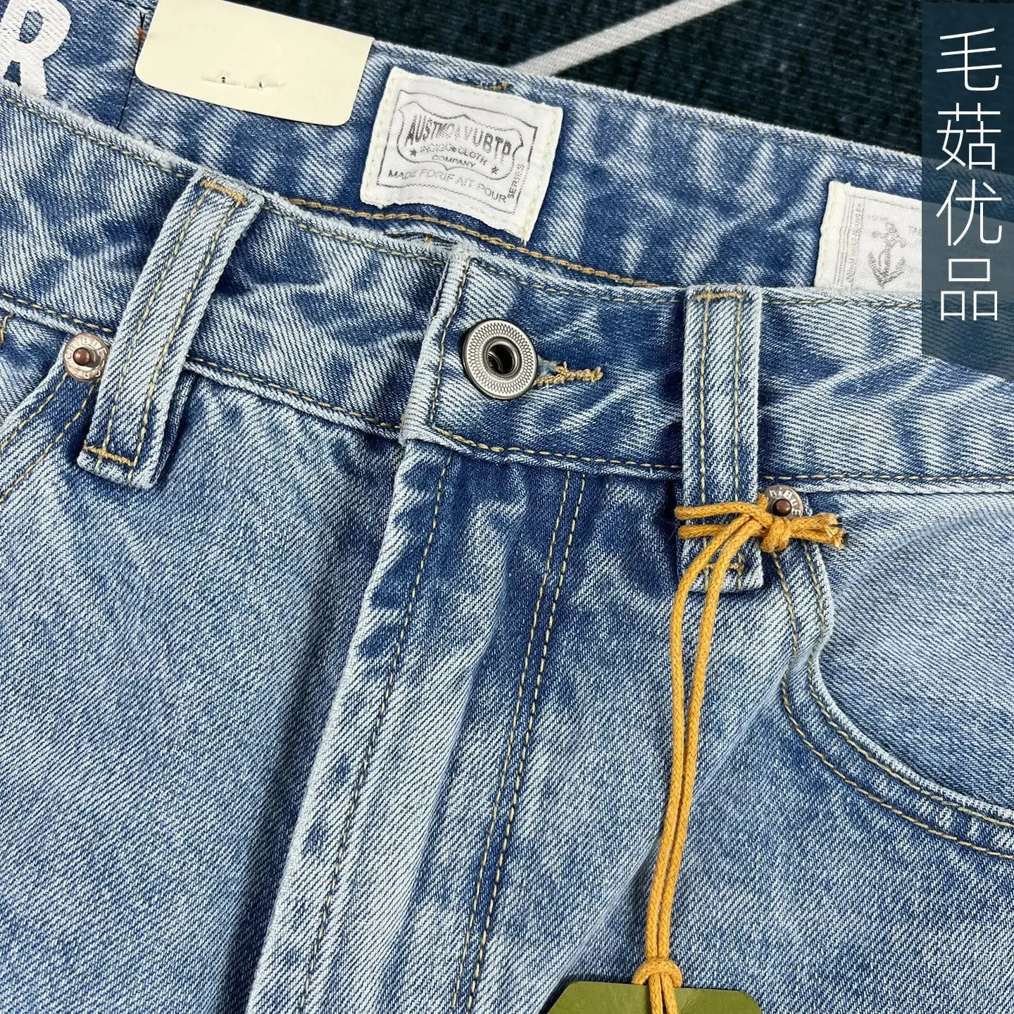 American Retro Casual Loose Straight-Leg Denim Jeans for Men 2026 Spring New 100% Cotton Washed Light Blue Workwear Pants — image 5